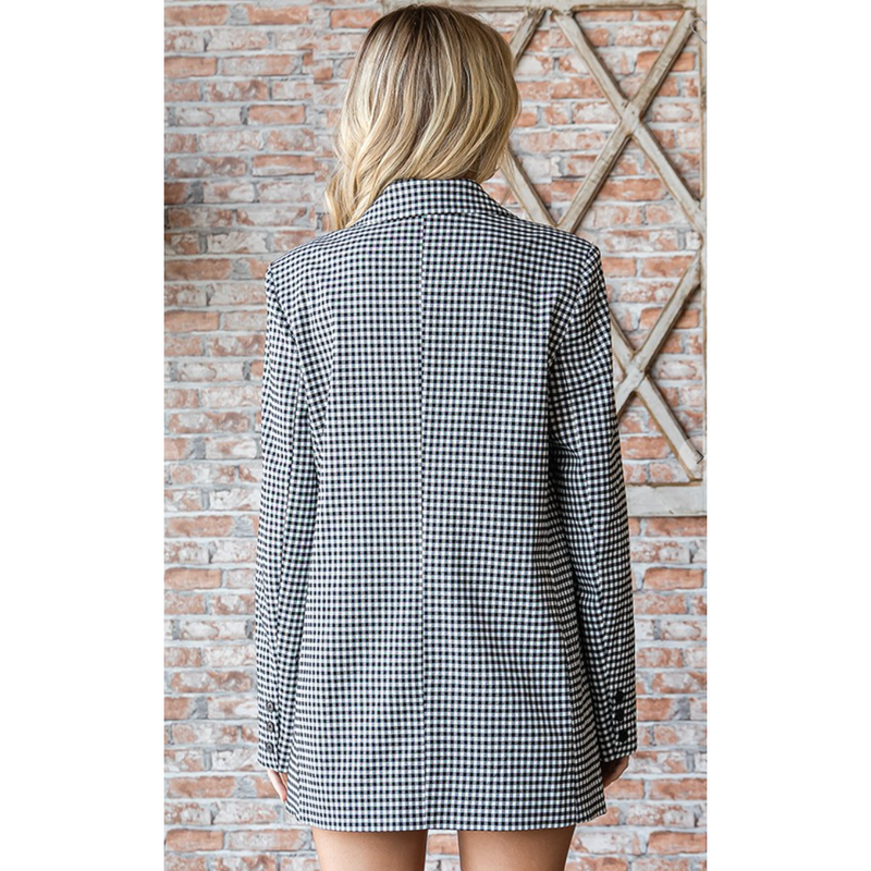 The Checkmate Black/White Relaxed Fit Blazer