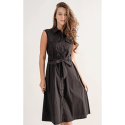 The Paige Black Sleeveless A-Line Dress