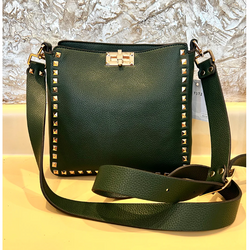 The Rockstud Black Vegan Leather Crossbody Handbag
