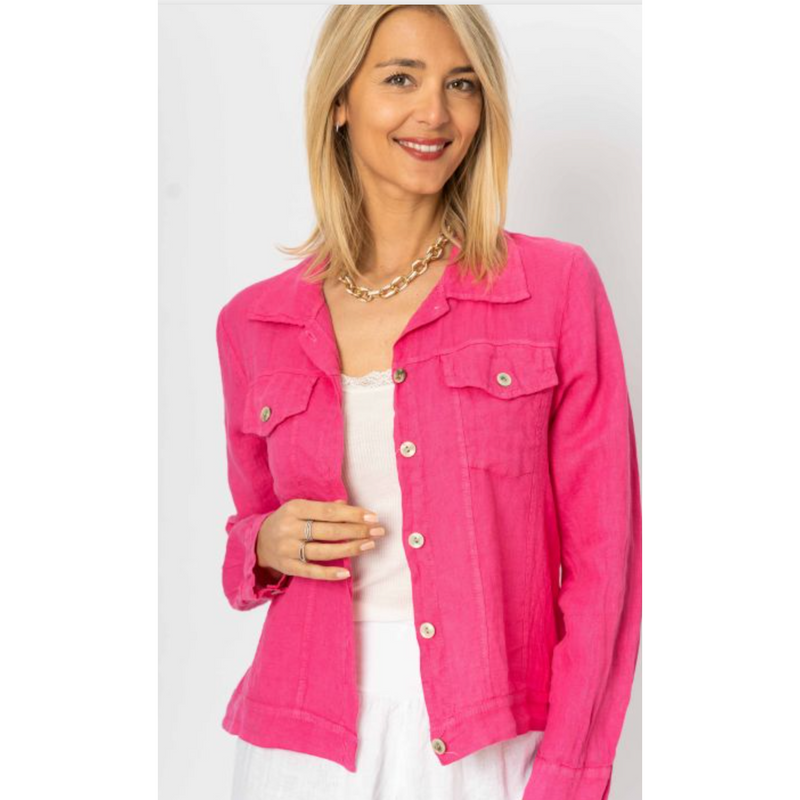 The Hamptons Hot Pink Linen Jacket