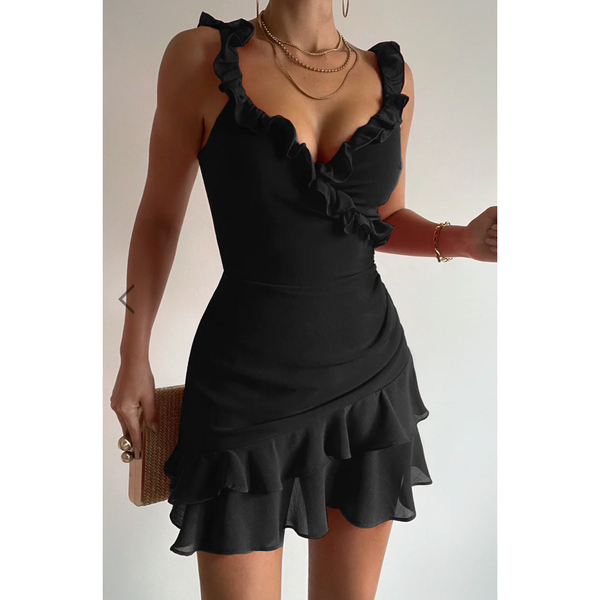 The Sophie Black Sleeveless Mini Dress