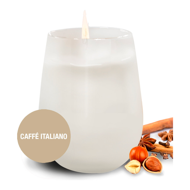 The Caffe Italiano 12 OZ  Candle in a Stemless Wine Glass