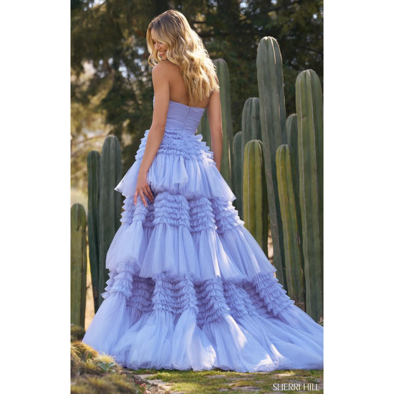 The Sherri Hill Periwinkle Strapless Tulle Gown