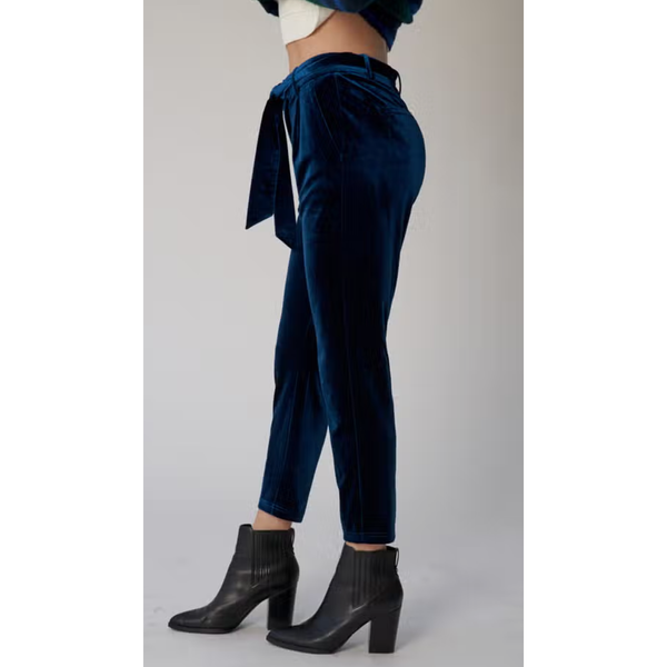 The Midnight Navy Velvet Cropped Pants