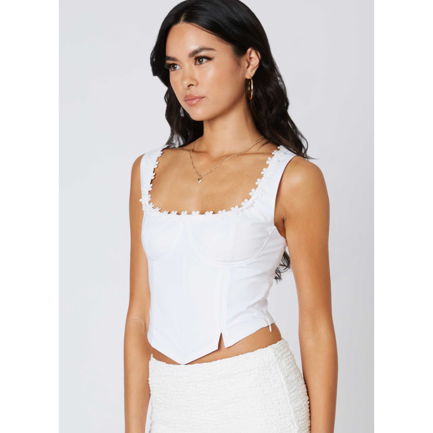 The Sydney White Lace-Up Back Corset Top – Cason Couture