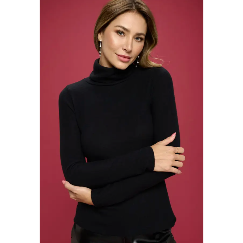 Pre-Order The Basic Black Knit Turtleneck Sweater Top