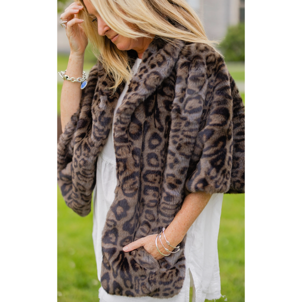 The Collins Gray Leopard Capelet