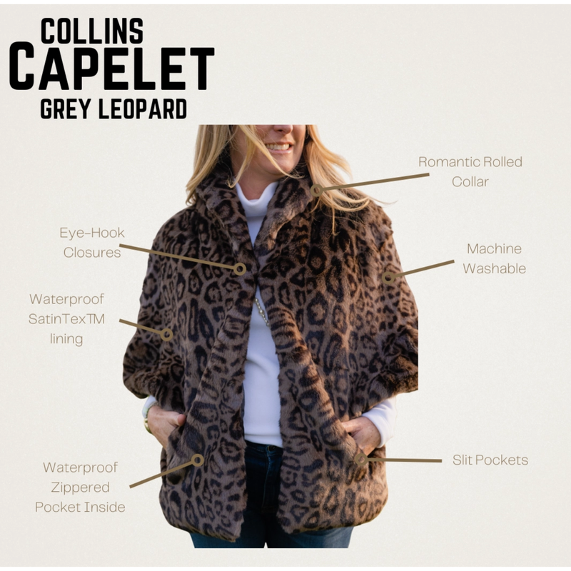 The Collins Gray Leopard Capelet