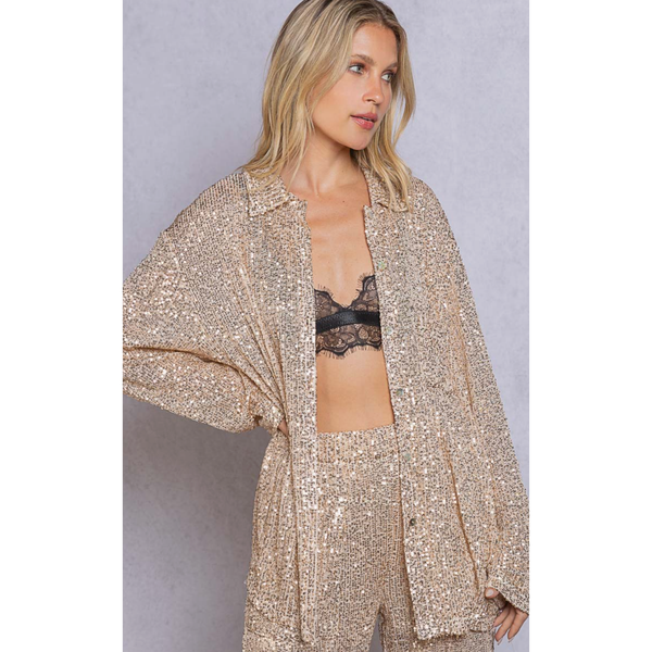 The Jolie Gold Sequin Party Top