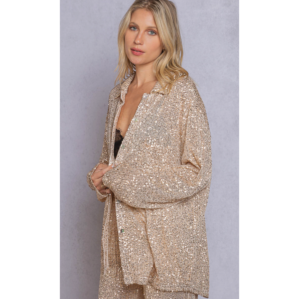The Jolie Gold Sequin Party Top