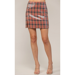 The Lindsay Plaid Sequin Mini Skirt