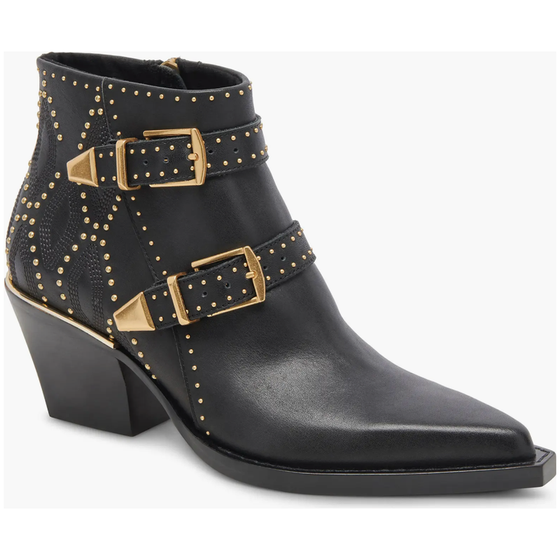 The Dolce Vita Ronnie Black Studded Pointed Toe Booties