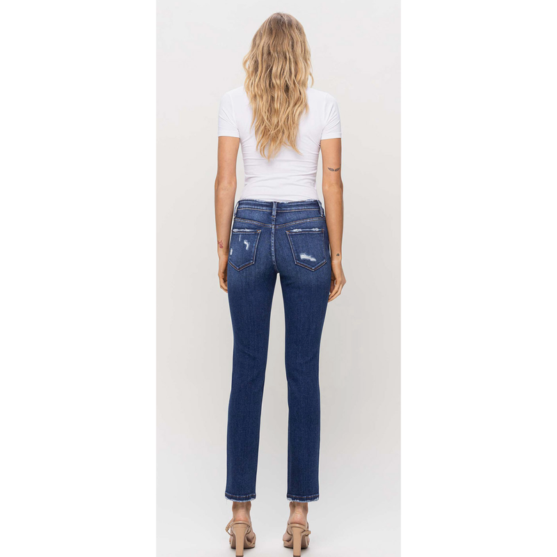 The Belmont Mid Rise Straight Stretch Jeans