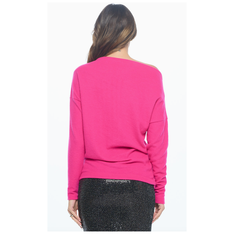 The Michelle Hot Pink Off The Shoulder Cozy Top