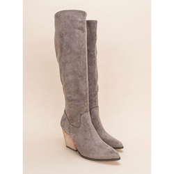 The Sheridan Gray Suede Knee High Boots