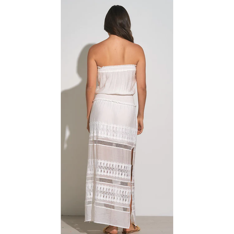 The Palm Beach White Strapless Maxi Dress