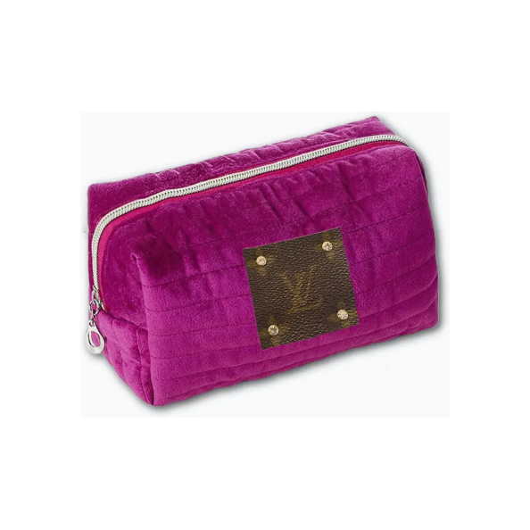 The Louis Vuitton Up-Cycled Magenta Velvet Travel Pouch