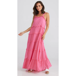 The Lula Hot Pink Cotton Maxi Dress