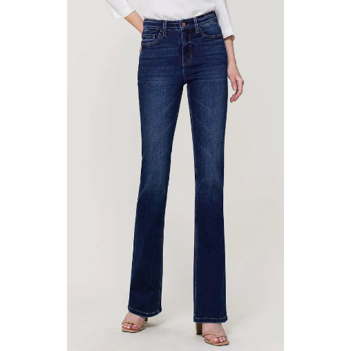 The Harlow Dark High Rise Stretch Straight Jeans