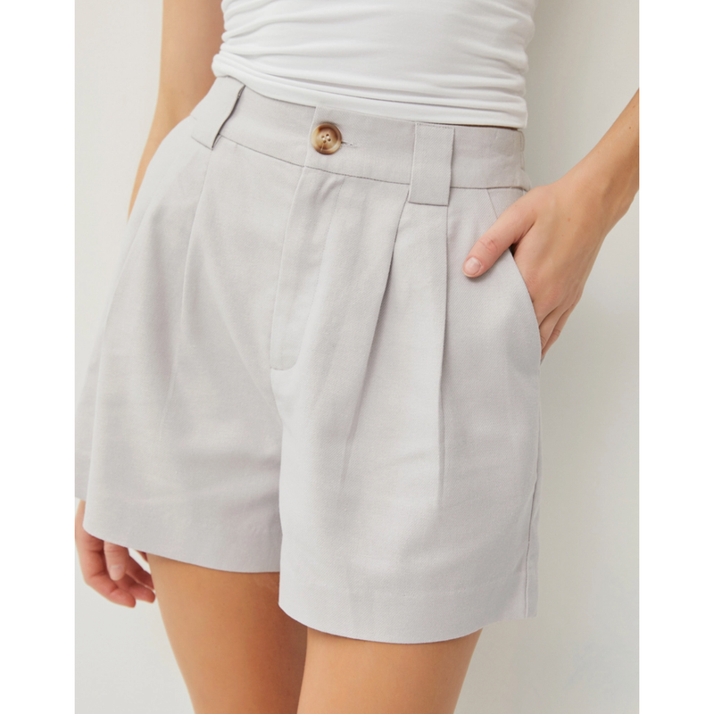 The Classic Light Gray Linen Shorts