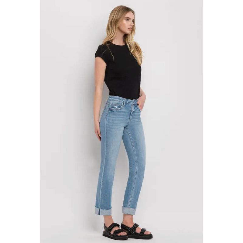 The Jackson Mid-Rise Cuffed Cropped Stretch Jeans