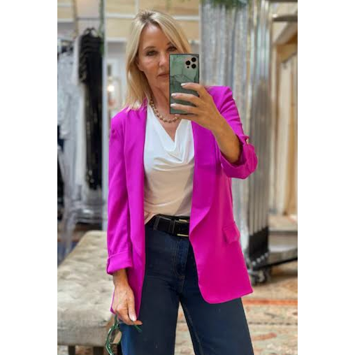 The Give Them Glam Magenta Tailored Blazer