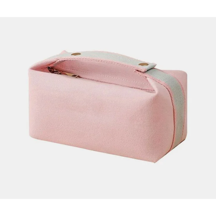 The Waterproof Canvas Travel Cosmetic Bag In Pink, Orange, Black Or Cream