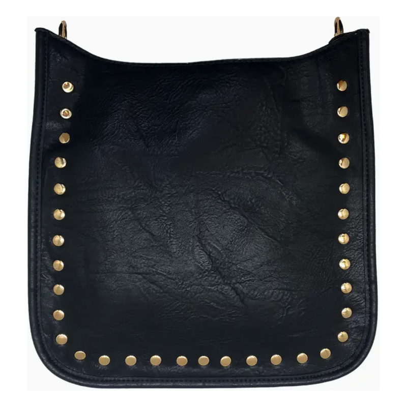 The Chelsea Black Vegan Leather Messenger Handbag