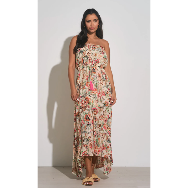 The Aviva Floral Strapless Maxi Dress