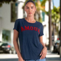 The Amour Navy/Red Crew Neck T-Shirt