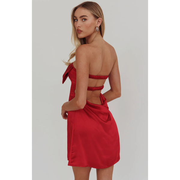 The Monroe Red Bow Front Mini Dress