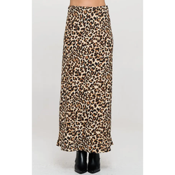 The Martina Leopard Satin Maxi Skirt