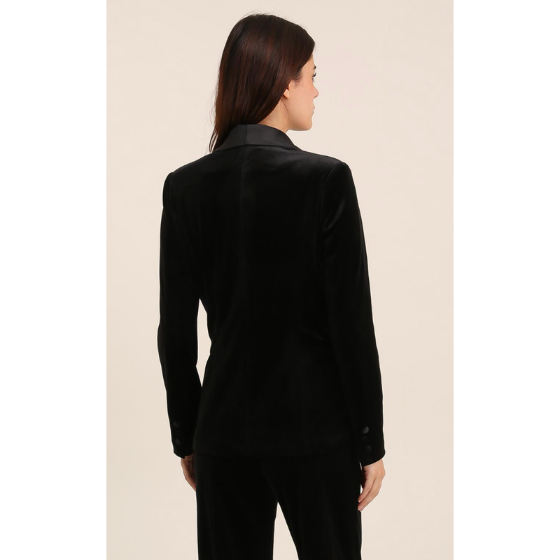 The Aston Black Velvet One Button Tuxedo Blazer