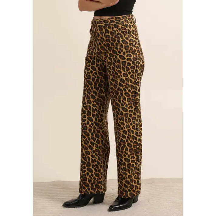 The Kiara Leopard Wide Leg Jeans