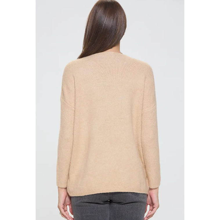 The Stacy Oatmeal Boat Neck Sweater