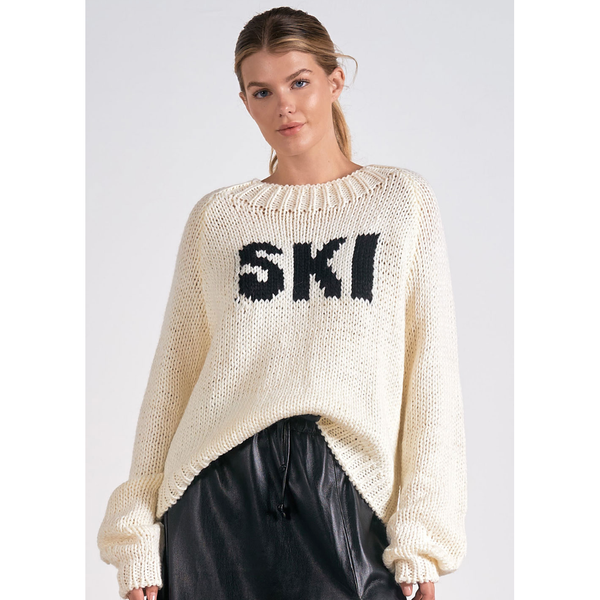 The Ski Off White/Black Graphic Sweater