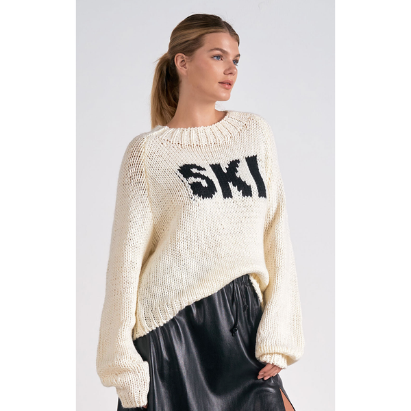 The Ski Off White/Black Graphic Sweater