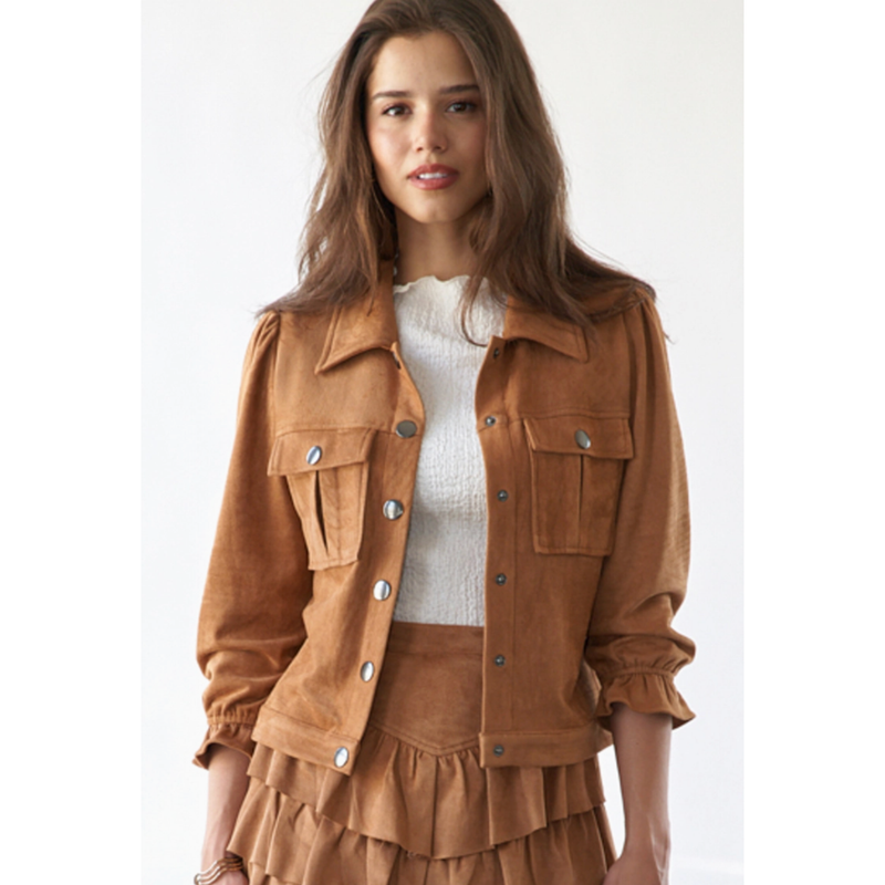 The Brooklyn Camel Vegan Suede Jacket