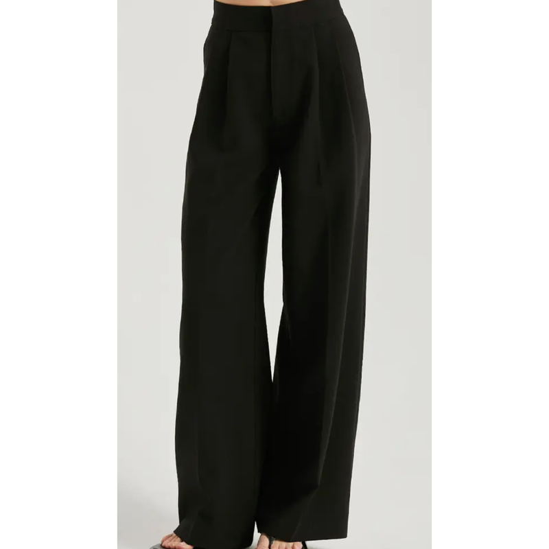 The Simone Black Full Leg Trouser Pants