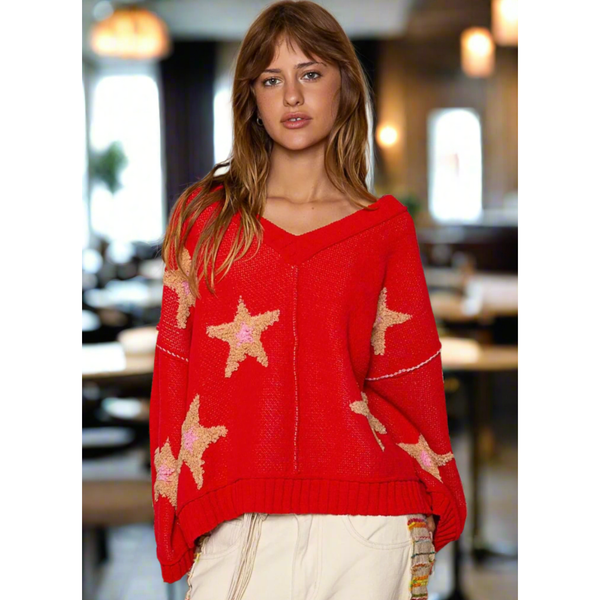 The Star Patch Red Sweater