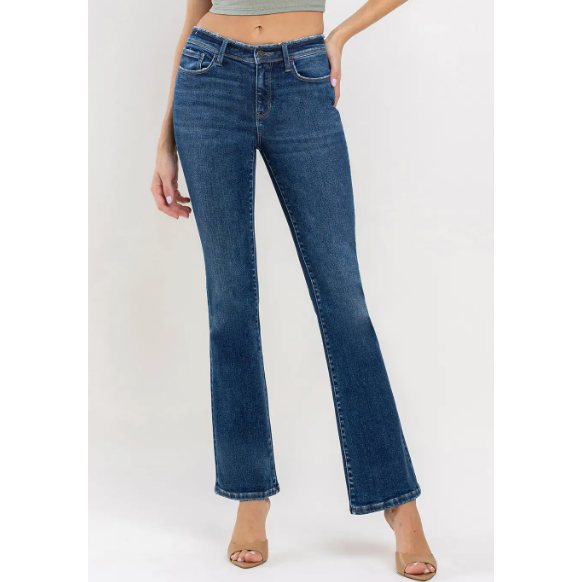 The Soho Medium Wash Mid Rise Boot Cut Stretch Jeans