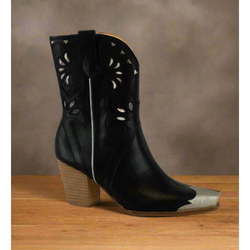 The Casey Black Western Bootie