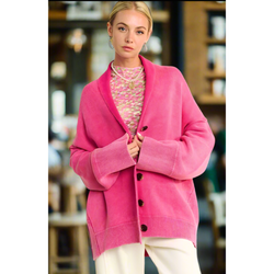 The XOXO Hot Pink Shawl Collar Cardigan