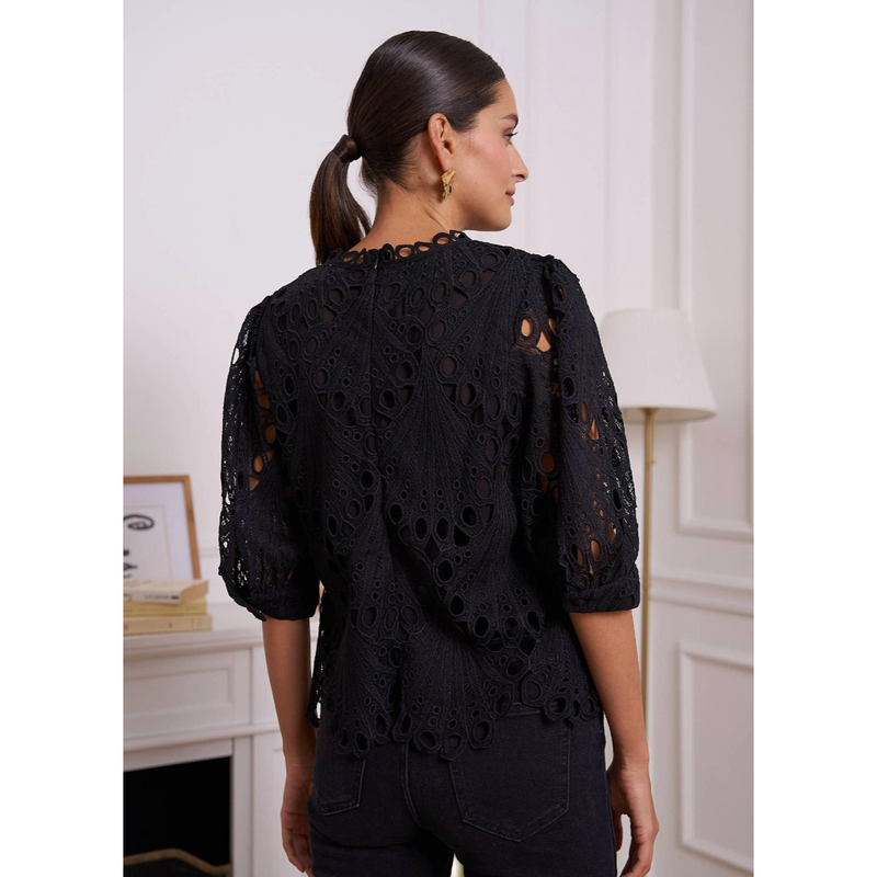 The Karma Black Guipure Lace Top