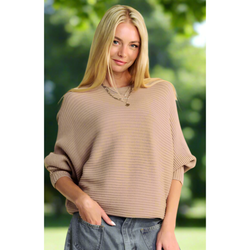 The Hayden Camel Batwing Sleeve Sweater