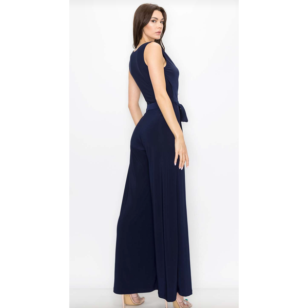 The Portia Navy Classic Sleeveless Jumpsuit