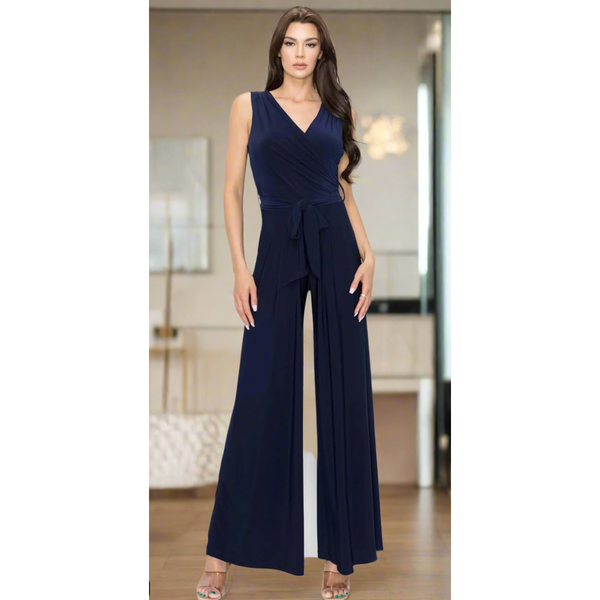 The Portia Navy Classic Sleeveless Jumpsuit