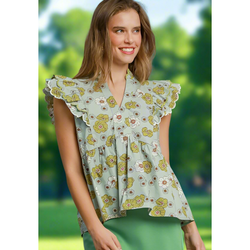 The Tilly Green Floral Peplum Top