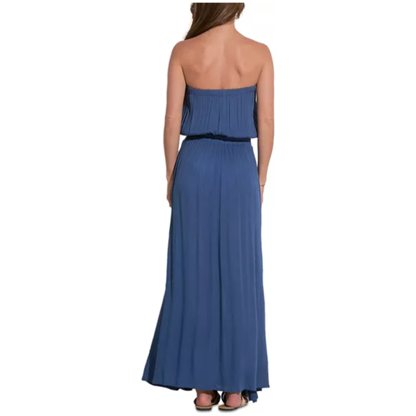 The Cabana Blue Strapless Maxi Dress