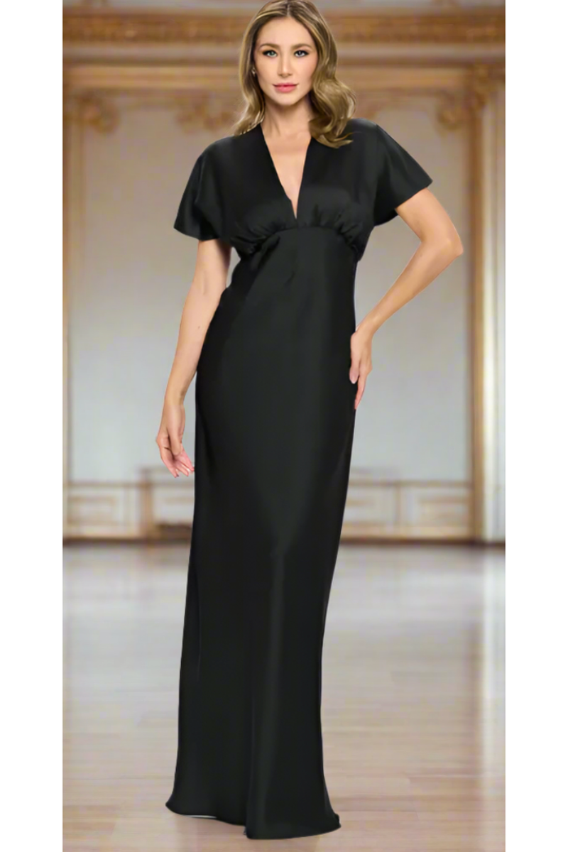 satin column maxi dress Shady Lady Ombre Satin Column Maxi Dress Butter & Blue / L